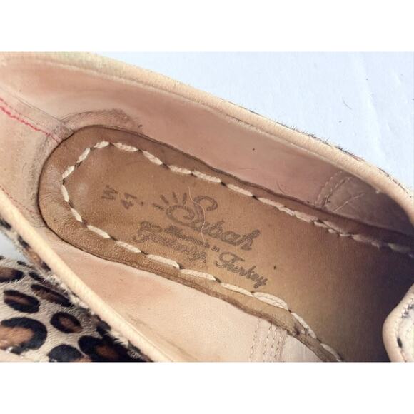 Sabah Loose Leopard Size 41 Women’s Flat Leather Moccasin Flat Driving Shoe